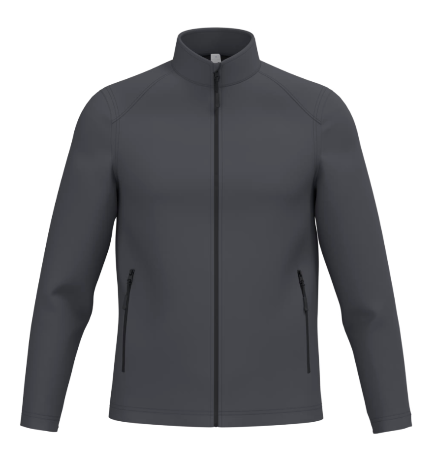 Softshell Manches Longues Homme GRIS FONCE 2 Couches IDEAL BASIC BRAND | Tenues Pro