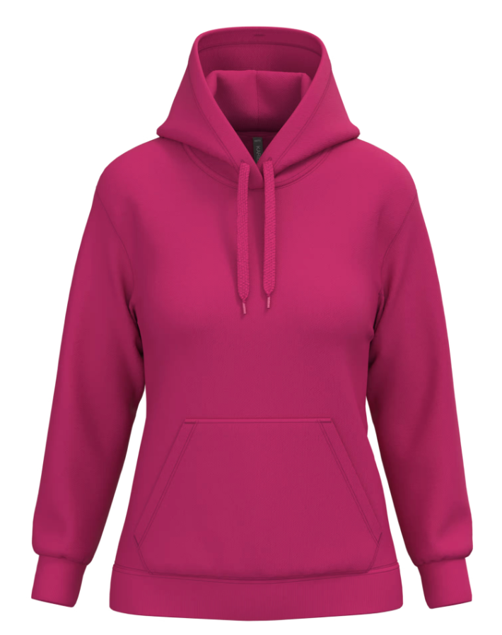 Sweat à Capuche Femme ROSE FUCHSIA KARIBAN | Tenues Pro