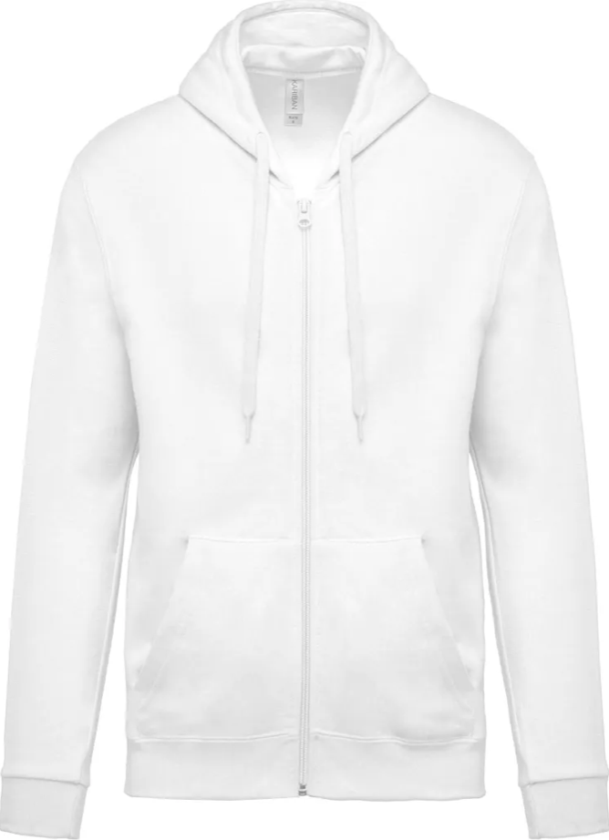 Sweat à Capuche Unisexe avec Zip BLANC KARIBAN | Tenues Pro