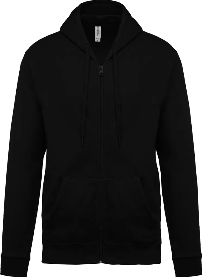 Sweat à Capuche Unisexe avec Zip NOIR KARIBAN | Tenues Pro