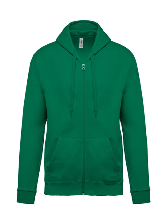 Sweat à Capuche Unisexe avec Zip VERT KARIBAN | Tenues Pro