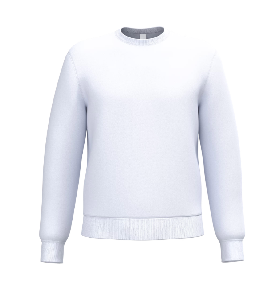 Sweat Sans Capuche Unisexe Col Rond BLANC IDEAL BASIC BRAND | Tenues Pro