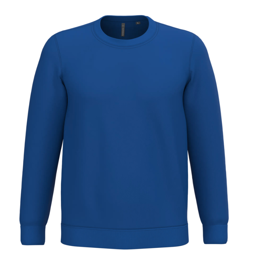Sweat Sans Capuche Unisexe Col Rond  BLEU ROYAL  KARIBAN | Tenues Pro