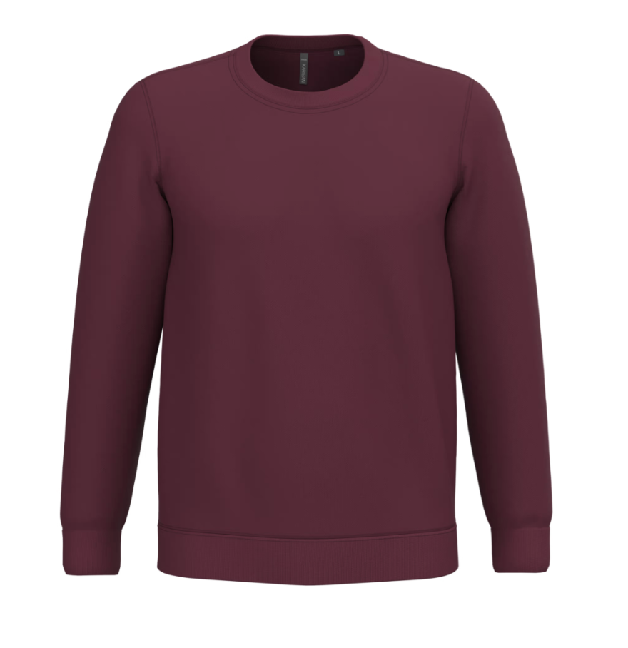 Sweat Sans Capuche Unisexe Col Rond BORDEAUX KARIBAN | Tenues Pro