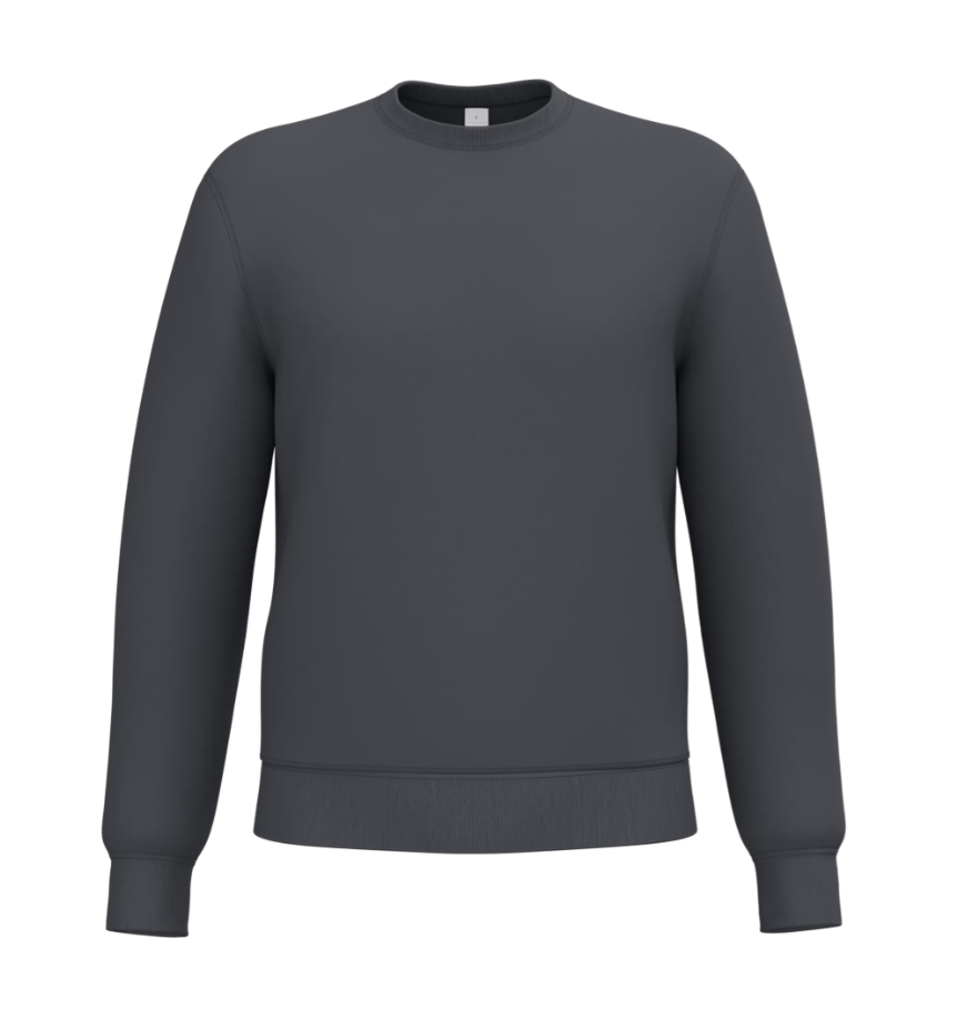 Sweat Sans Capuche Unisexe Col Rond GRIS FONCE IDEAL BASIC BRAND | Tenues Pro