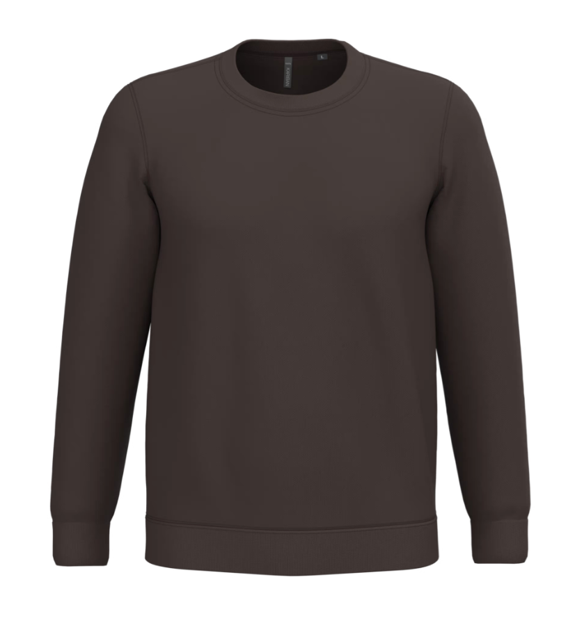 Sweat Sans Capuche Unisexe Col Rond MARRON KARIBAN | Tenues Pro