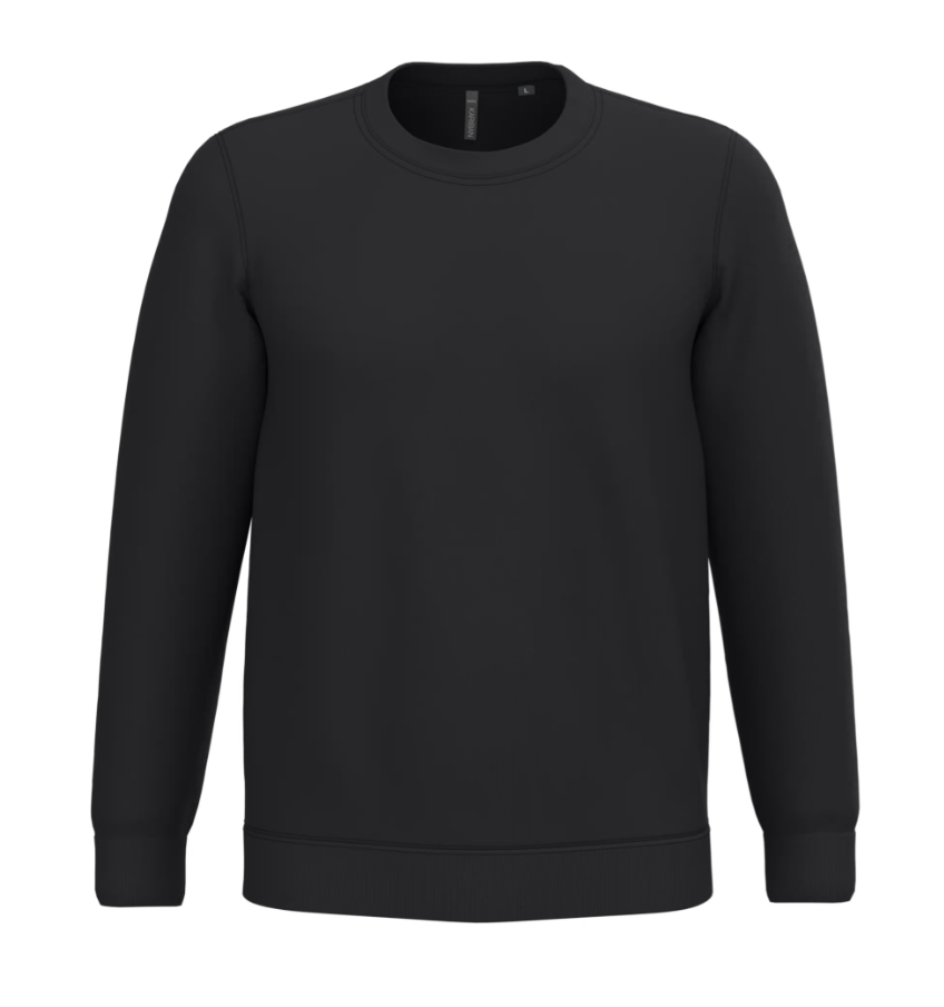 Sweat Sans Capuche Unisexe Col Rond NOIR KARIBAN | Tenues Pro