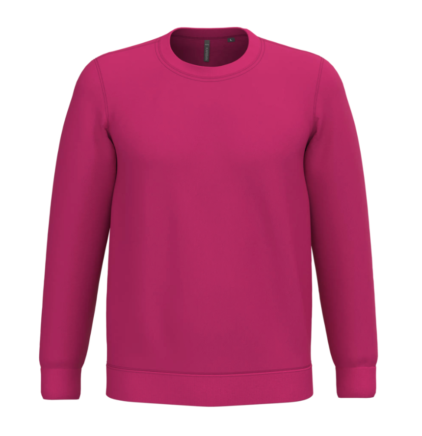 Sweat Sans Capuche Unisexe Col Rond ROSE FUCHSIA KARIBAN | Tenues Pro