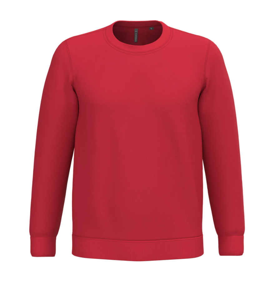 Sweat Sans Capuche Unisexe Col Rond ROUGE KARIBAN | Tenues Pro
