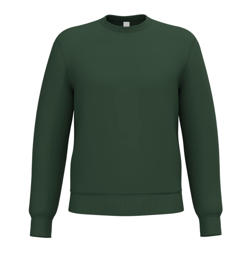 Sweat Sans Capuche Unisexe Col Rond VERT FORÊT IDEAL BASIC BRAND | Tenues Pro