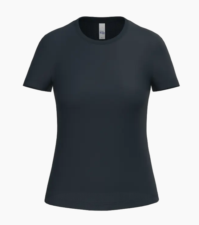 T-Shirt Marine Manches Courtes Femme Coton IDEAL BASIC BRAND | Tenues Pro