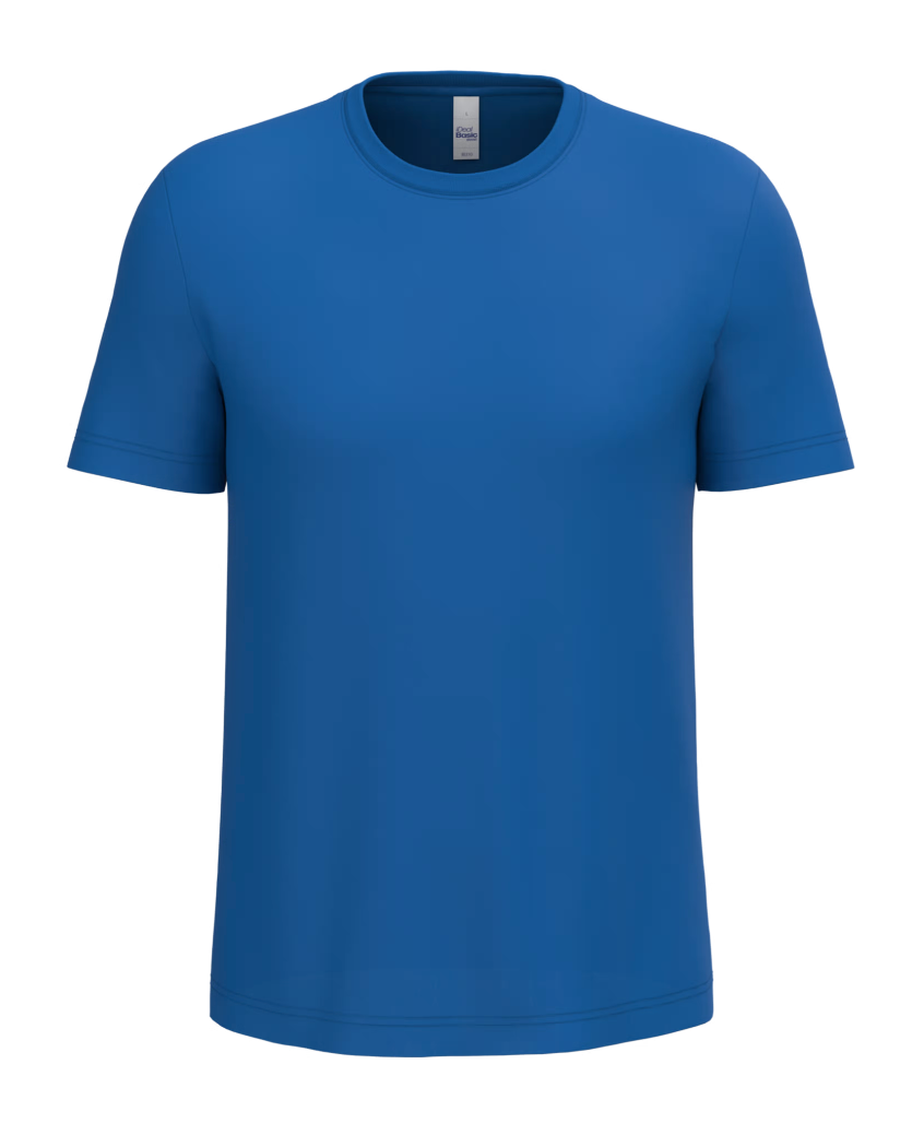 T-shirt Bleu Manches Courtes Homme 100% Coton IDEAL BASIC | Tenues Pro