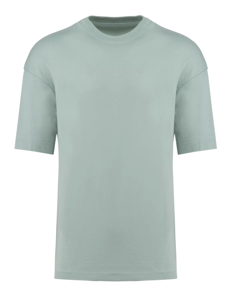 T-shirt Vert Sage Manches Courtes Unisexe Oversize KARIBAN | Tenues Pro
