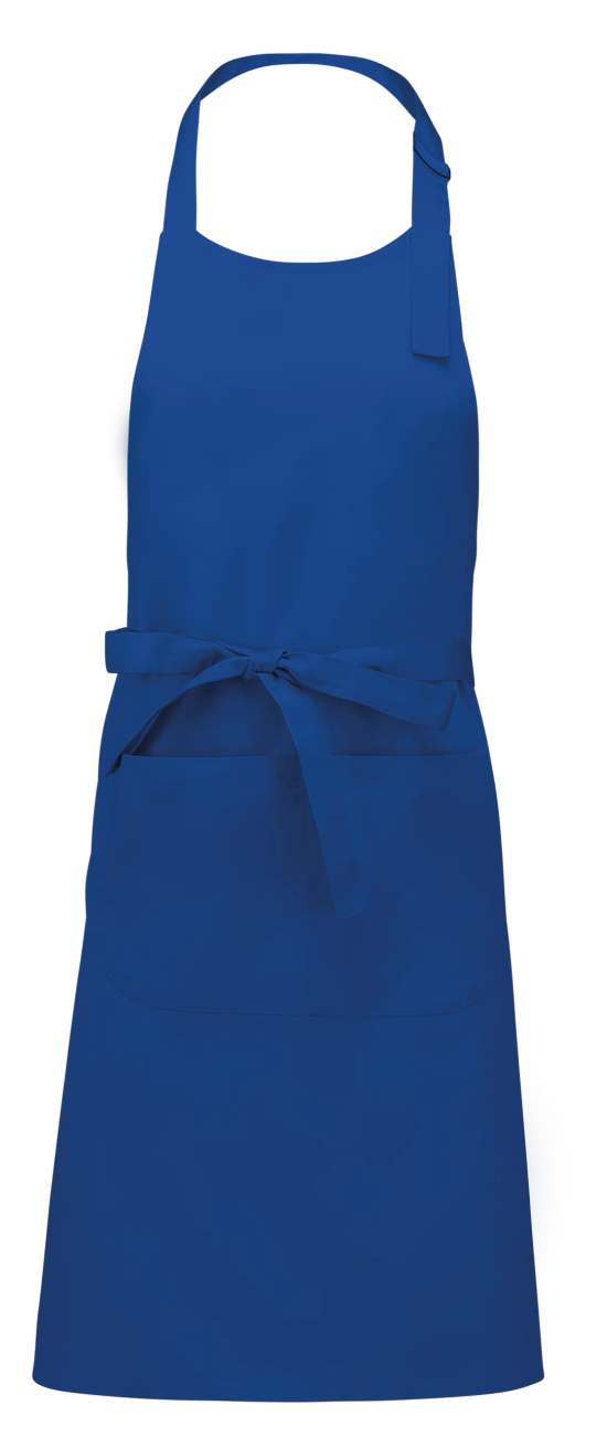 Tablier à Bavette avec Poche 100% Coton Bleu KARIBAN | Tenues Pro