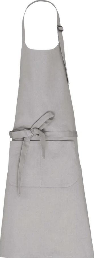 Tablier avec poche en coton Bio KARIBAN GRIS CLAIR