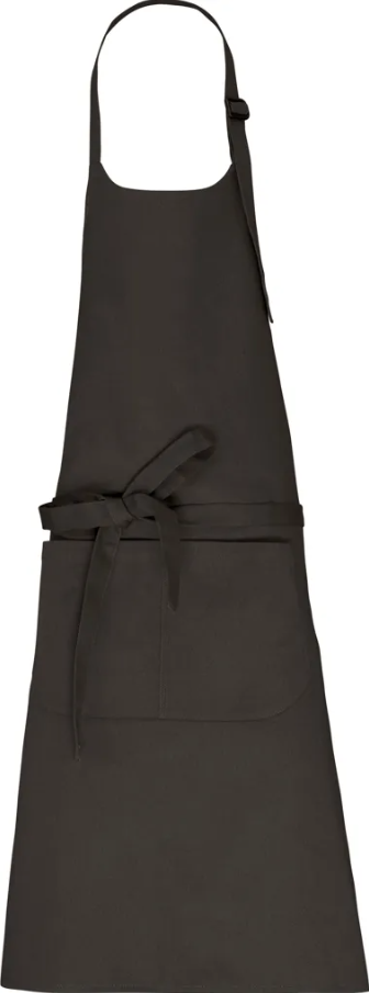 Tablier avec poche en coton Bio KARIBAN GRIS FONCE