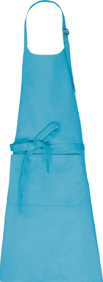 Tablier avec poche en coton Bio KARIBAN TURQUOISE