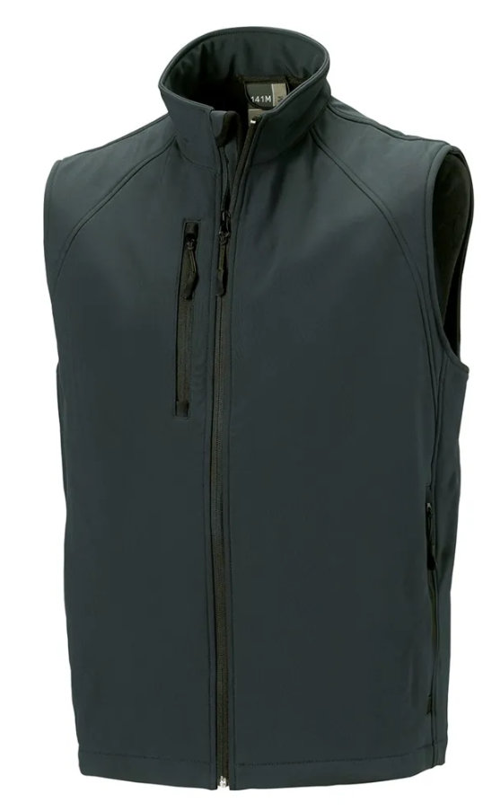 Veste Softshell Sans Manches Homme GRIS FONCE Premium RUSSELL | Tenues Pro