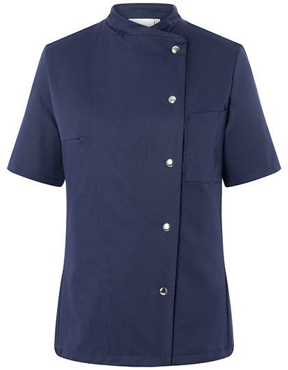 Veste de Cuisine Femme Bleue Marine Manches Courtes Pressions KARLOWSKY | Tenues Pro