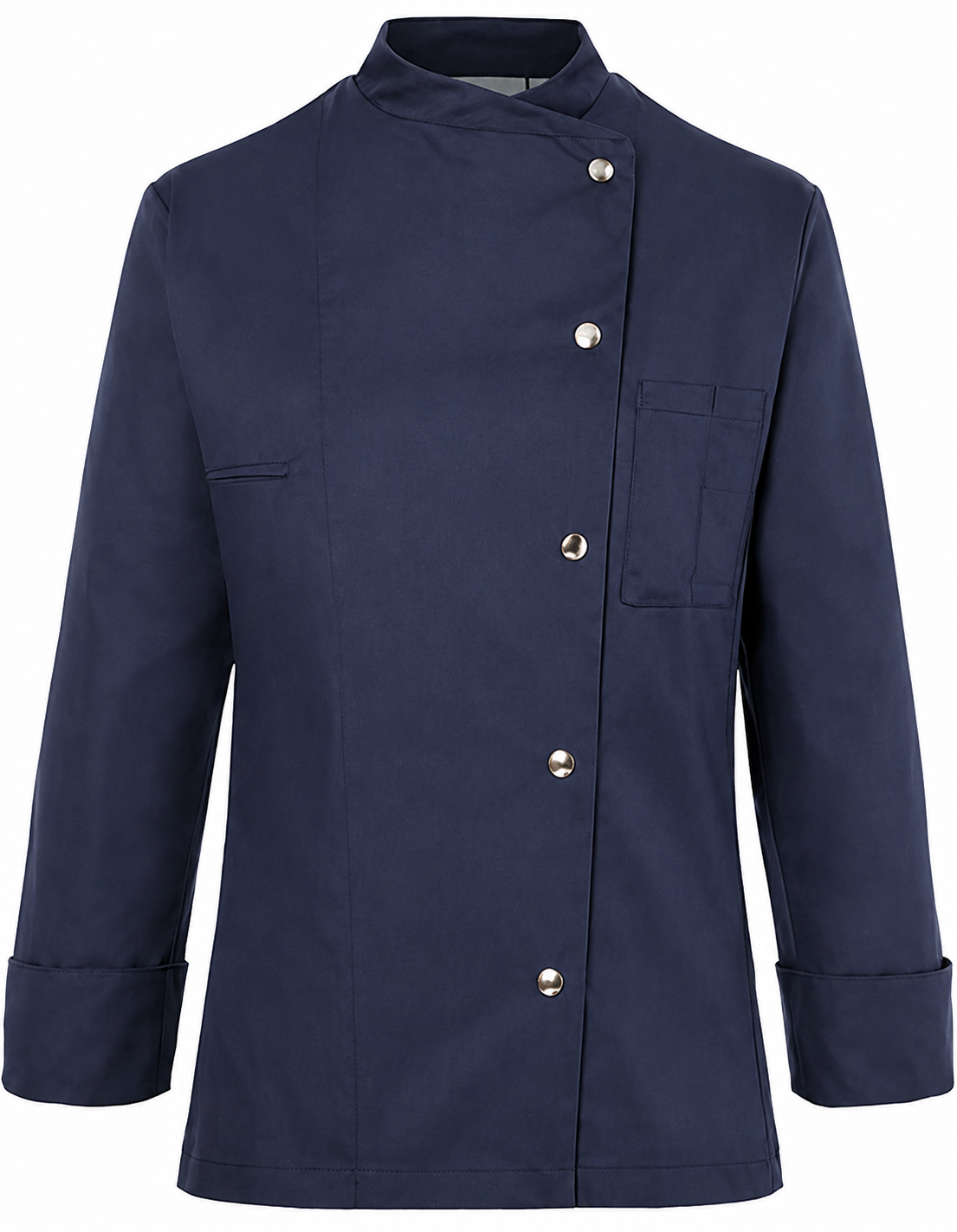 Veste de Cuisine Femme Bleue Marine Manches Longues Pressions KARLOWSKY | Tenues Pro