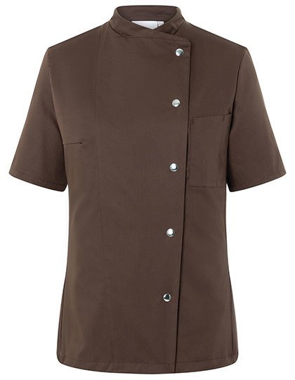 Veste de Cuisine Femme Marron Manches Courtes Pressions KARLOWSKY | Tenues Pro