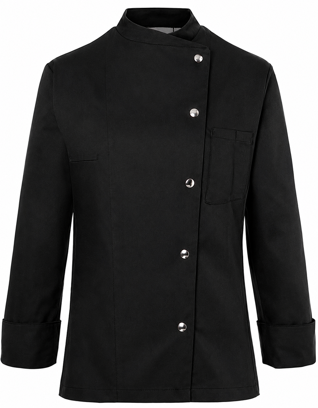 Veste de Cuisine Femme Noire Manches Longues Pressions KARLOWSKY | Tenues Pro