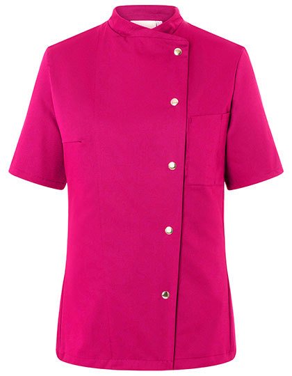 Veste de Cuisine Femme Rose Fuchsia Manches Courtes Pressions KARLOWSKY | Tenues Pro
