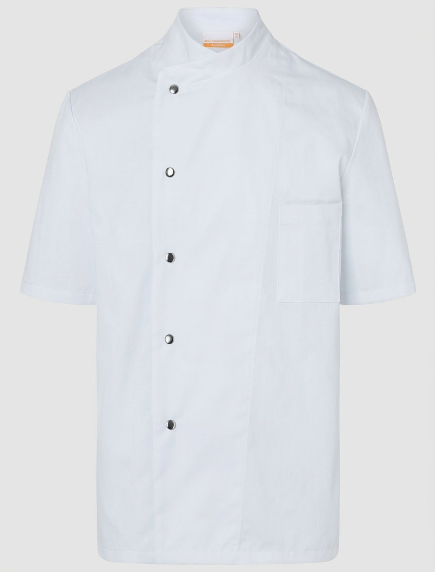 Veste de Cuisine Homme Manches Courtes Pressions Blanche KARLOWSKY | Tenues Pro