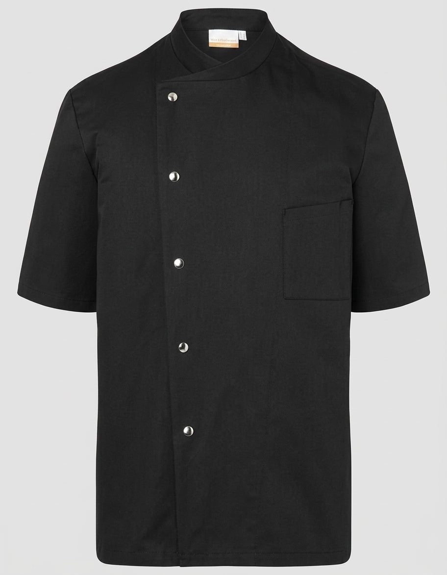 Veste de Cuisine Homme Manches Courtes Pressions Noire KARLOWSKY | Tenues Pro