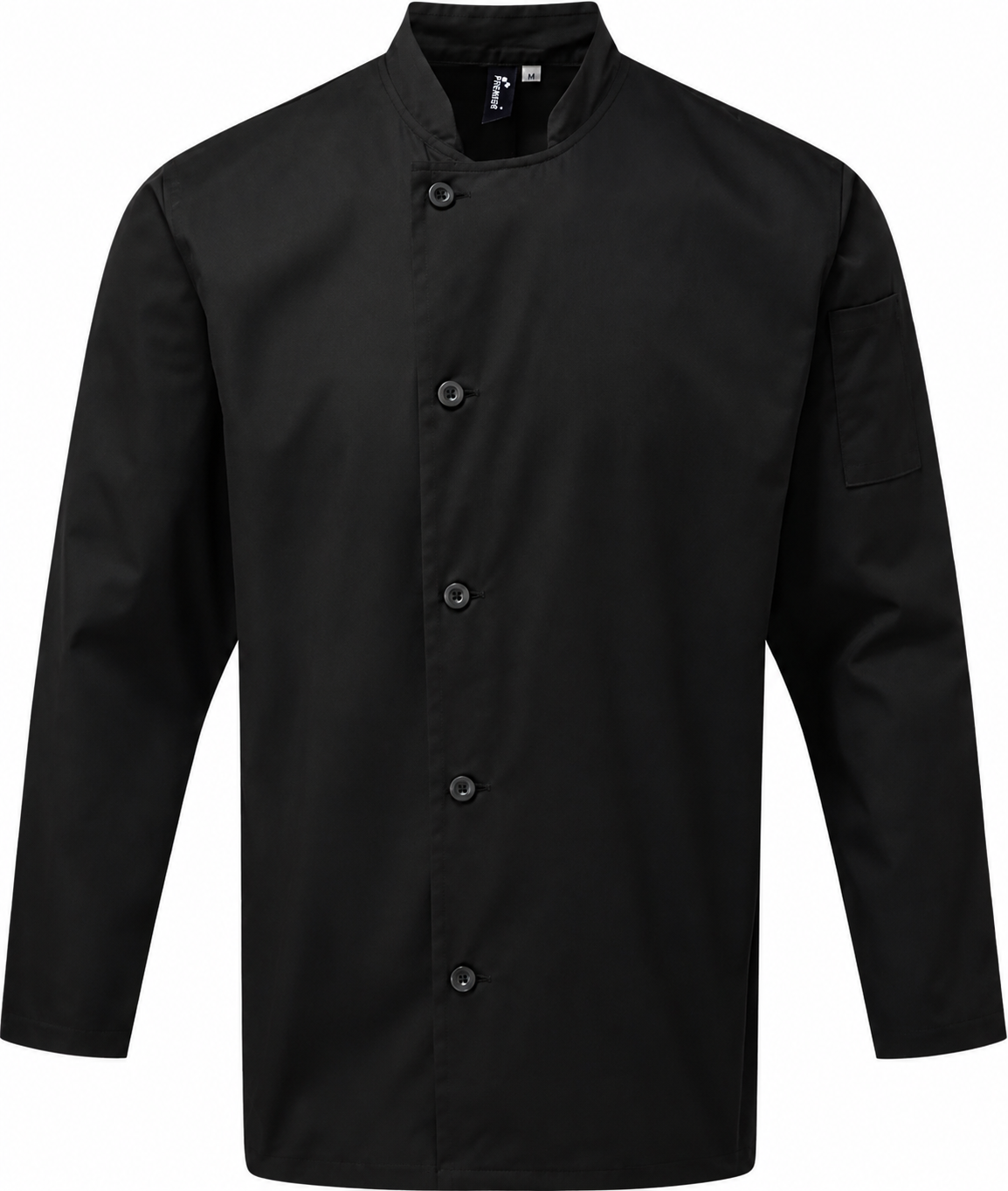 Veste de Cuisine Unisexe Noire Manches Longues Boutons PREMIER | Tenues Pro
